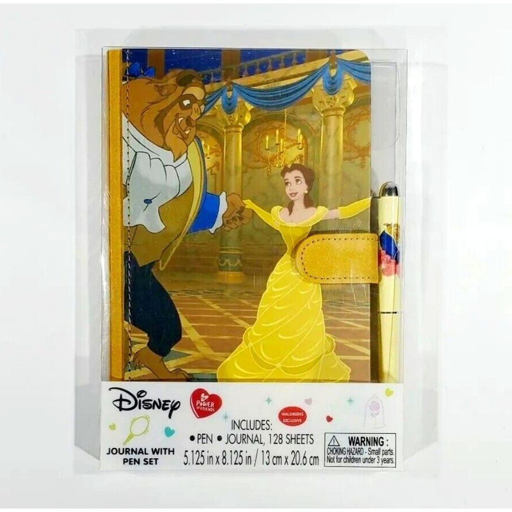 Disney Beauty And The Beast Journaling Set Princess Belle 128 Page Journal & Pen